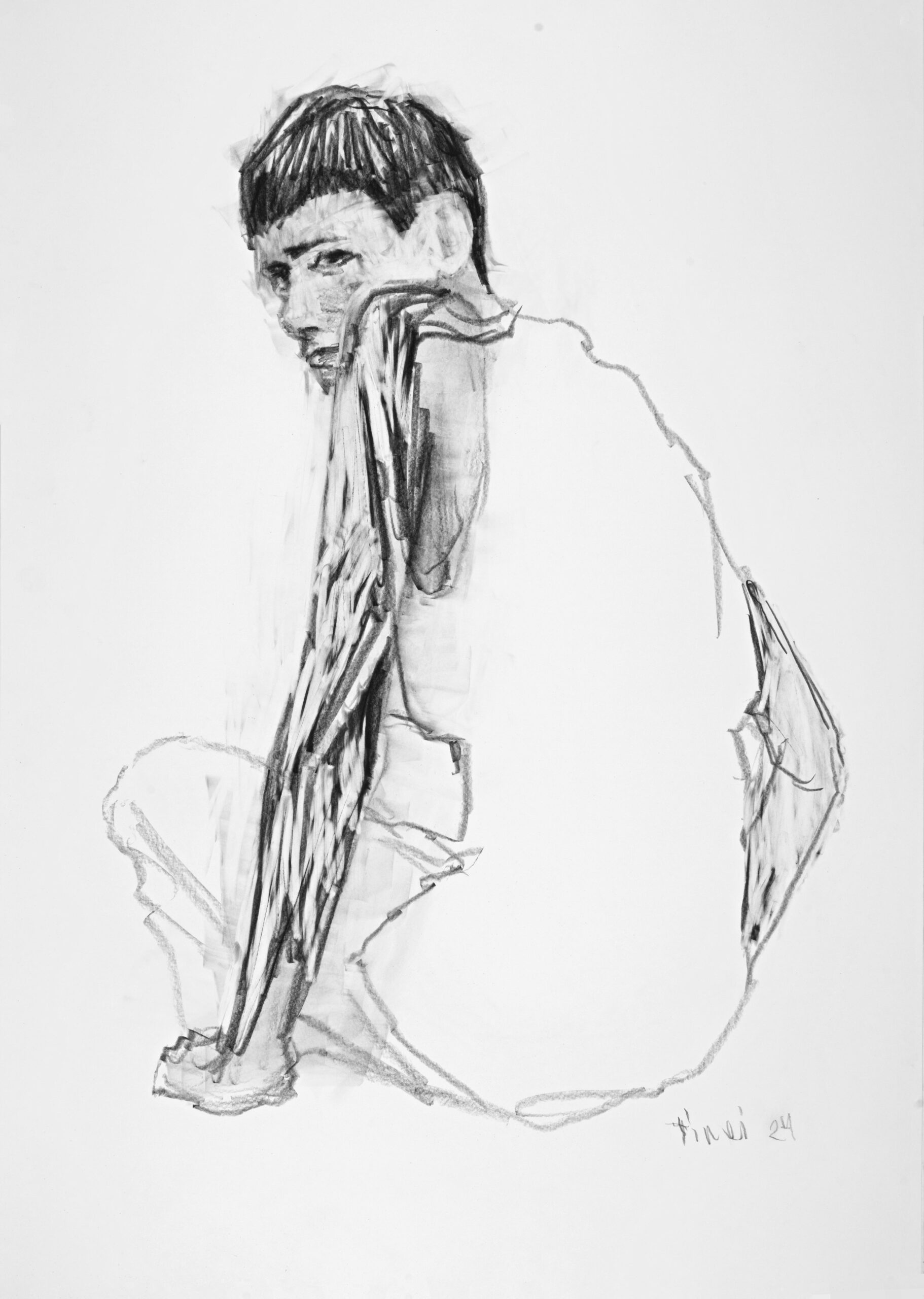 Alexander-Tinei-Sitting-boy-2024-102×72-cm-grafit-papir