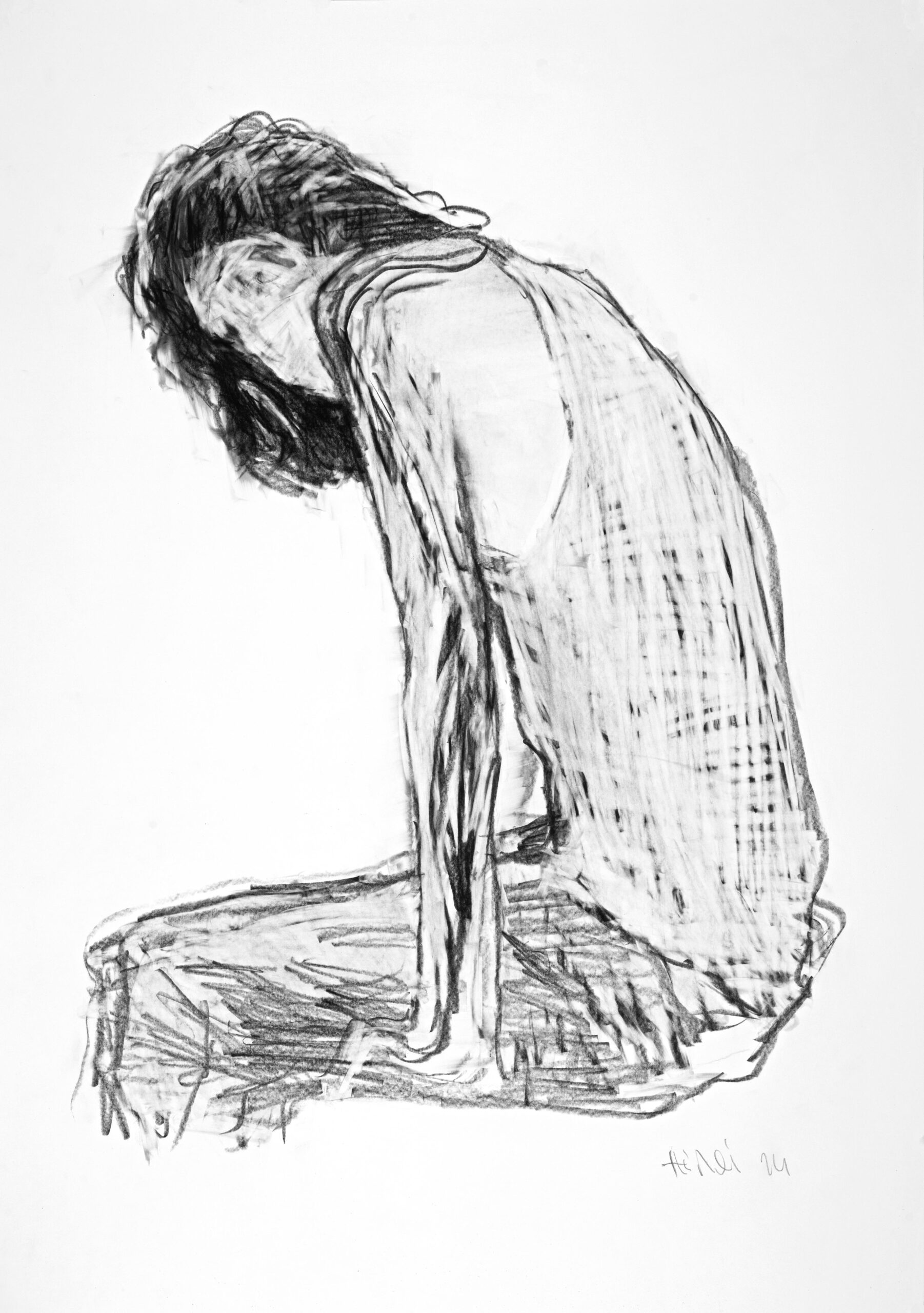 Alexander-Tinei-Sitting-figure-2024-grafit-papir-100×70-cm