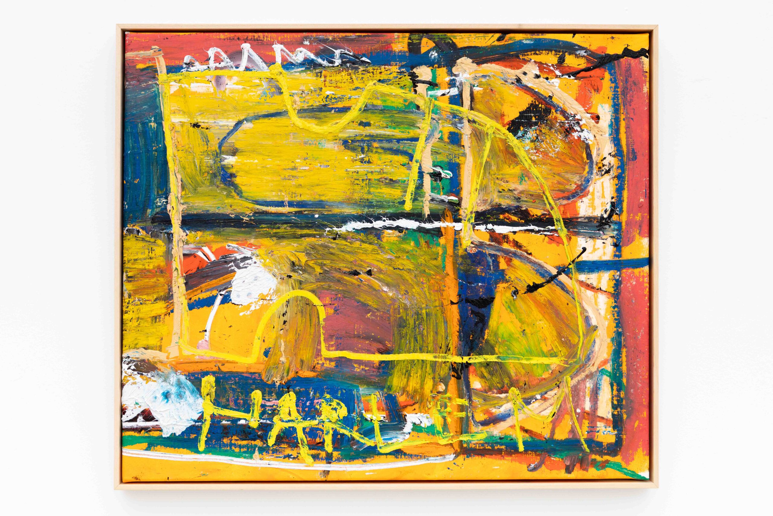 Martin Lukáč, Shoe in the box 2, 2025, oil and oil-stick on linen canvas, 95,5 x 81,5 cm