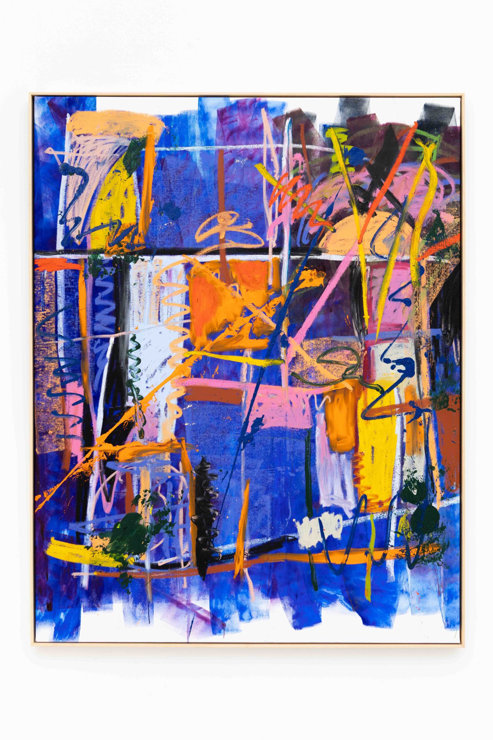 Martin Lukáč, Untitled 1, 2025, oil, and oil stick on linen canvas, 191,5 x 150 cm