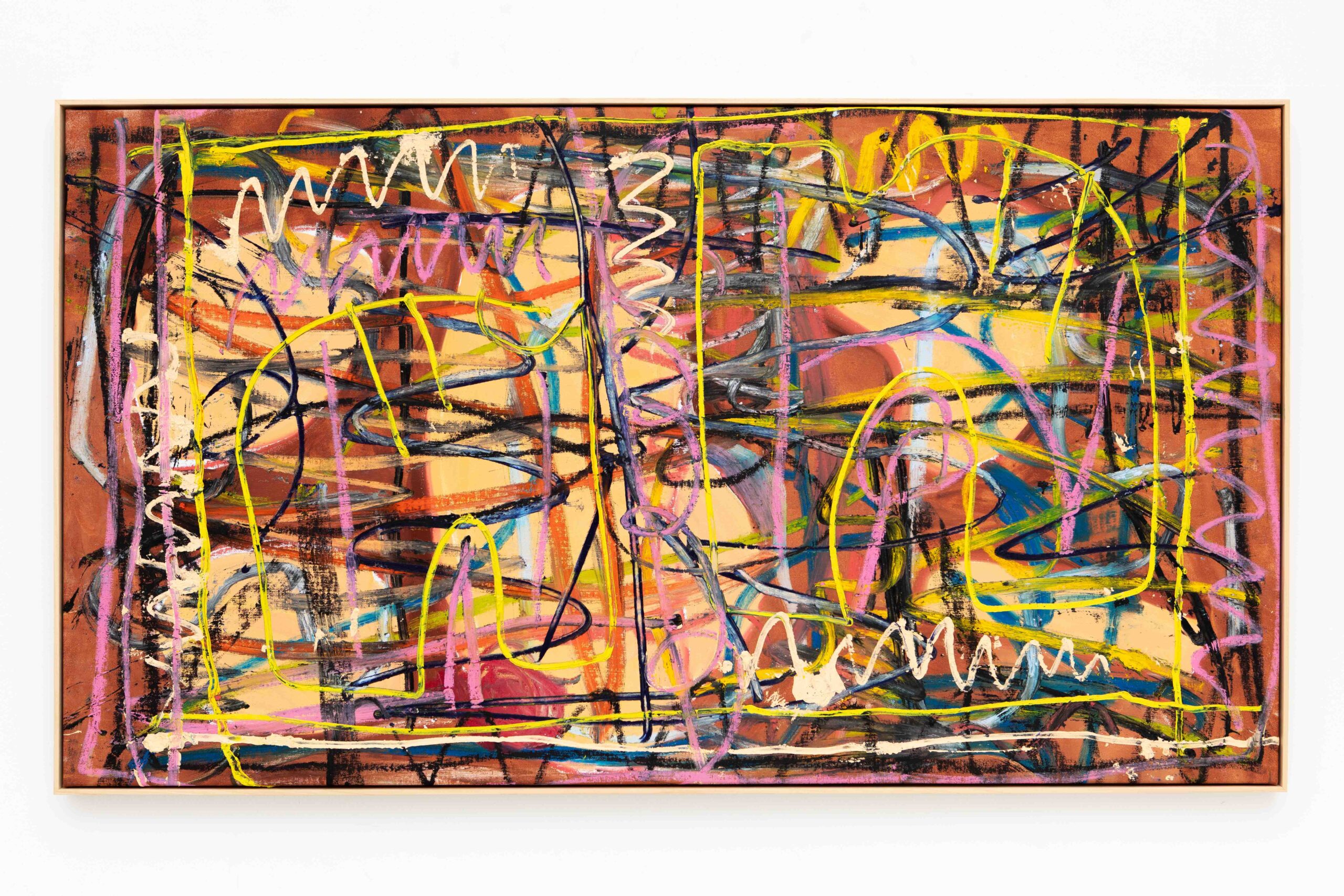Martin Lukáč, West – East, 2025, oil and oil-stick on linen canvas, 119,4 x 212,5 cm